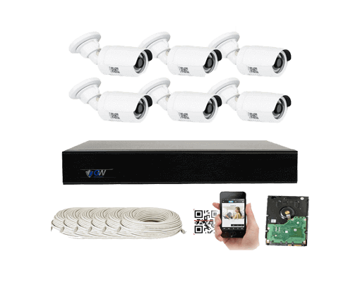 GW Security Super HD 8 Channel 4K NVR Security System with 6 IP H.265 5MP